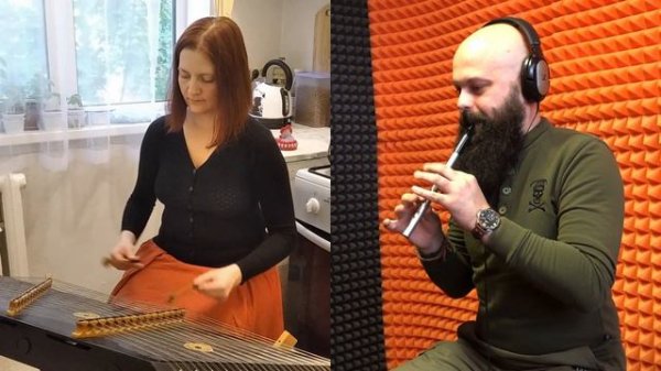 Foggy Dew - tin whistle, low whistle & hammered dulcimer