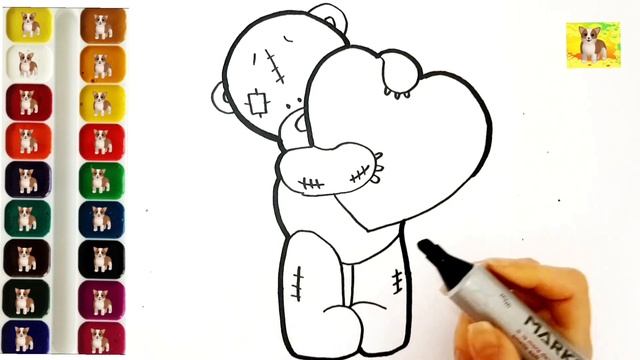Мишка Тедди.Мультик рисунок раскраска.Рисунок Мишка Тедди. смотреть онлайн
