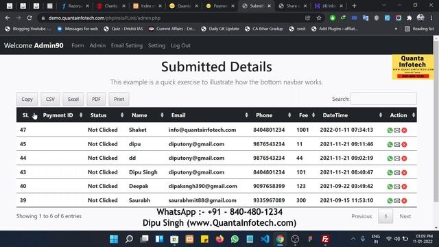 Payment Link Generator Instamojo | PHP | MySql | WebHook | Quanta Infotech | Dipu Singh смотреть онлайн