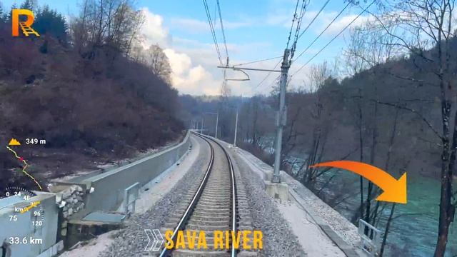 Cab Ride Ljubljana - Jesenice (Slovenian Railways) Winter 2022 - Train Drivers View In 4K