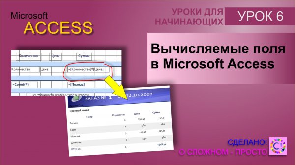 Access урок 6. Вычисляемые поля и итоги в отчетах Access