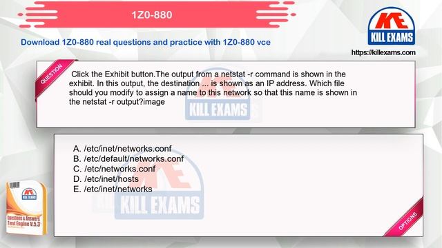 1Z0-880 - Oracle Solaris 10 Network Administrator Certified Expert Question Bank with смотреть онлайн