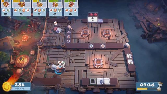 Overcooked! All You Can Eat: Campfire Cook Off Level 3-4 4 Stars Solo