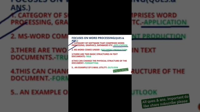 Computer fundamentals (Word Processing question answer)(Govt Exams JOA SSC IT) смотреть онлайн