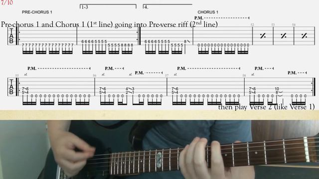 Slayer Hell Awaits rhythm guitar lesson w tab смотреть онлайн
