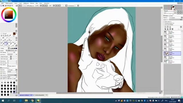 Начинаю Рисовать (Рисунок На Графическом Планшете) Paint Tool Sai❤ смотреть онлайн