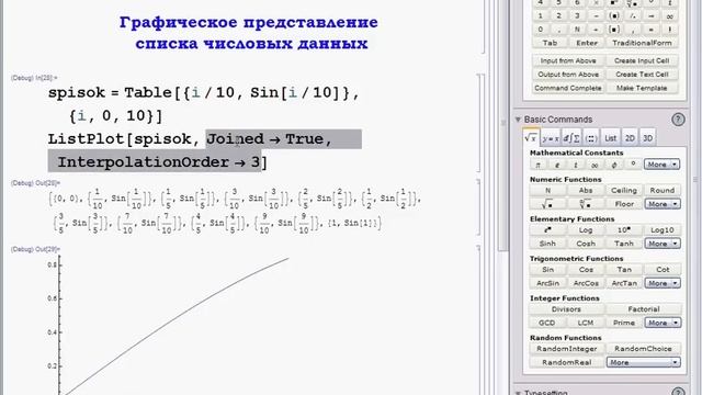 Видео курс Wolfram Mathematica | Функция ListPlot смотреть онлайн
