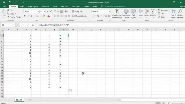 Simulating coin tosses in MS Excel Part 1 смотреть онлайн