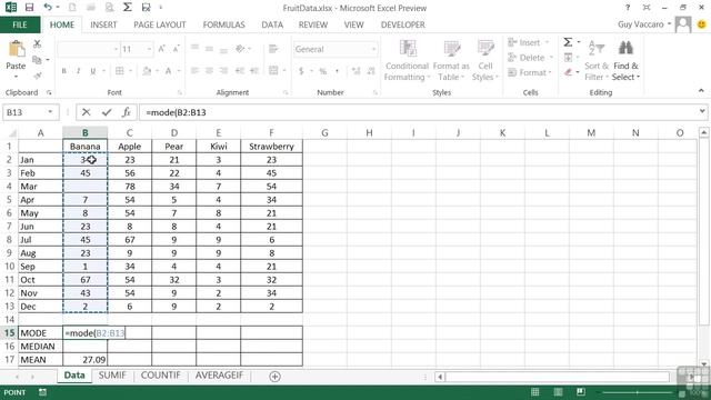 Advanced Microsoft Excel 2013 Tutorial | AVERAGE, MODE, MEAN, And MEDIAN смотреть онлайн