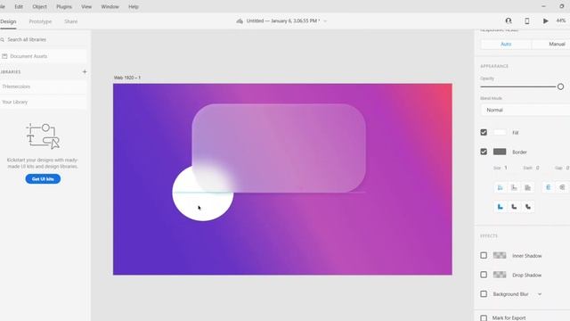 GlassMorphism Adobe Xd Tutorial 2022