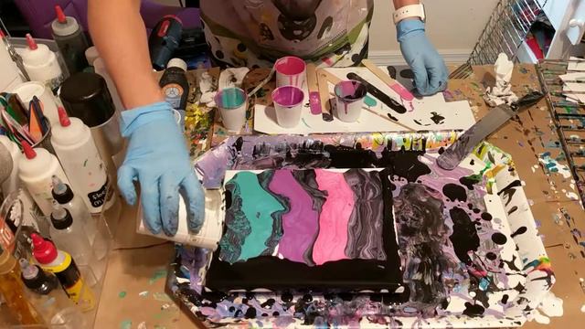 (23) Color shift paint - acrylic pour on canvas смотреть онлайн