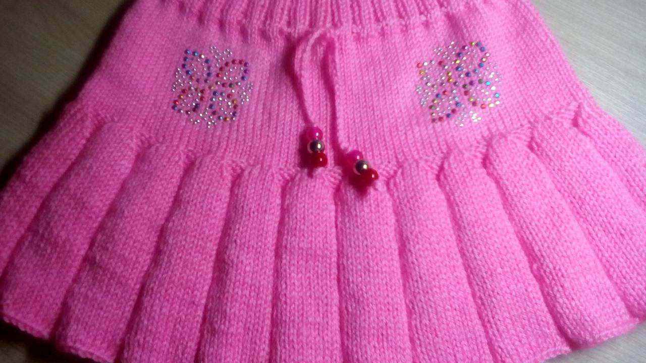 Юбка для девочки спицами. МК. 1 часть смотреть онлайн