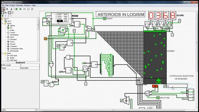 Logisim - Asteroids Game смотреть онлайн