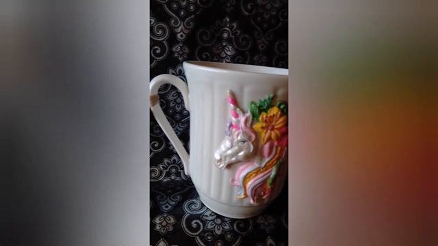 Чашка "Единорожка". Обзор чашечки с декором. смотреть онлайн