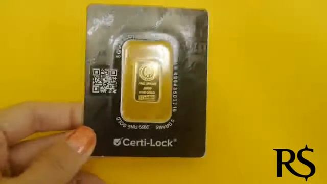 Scottsdale Certi-Lock 5 gram .9999 Gold Bar смотреть онлайн
