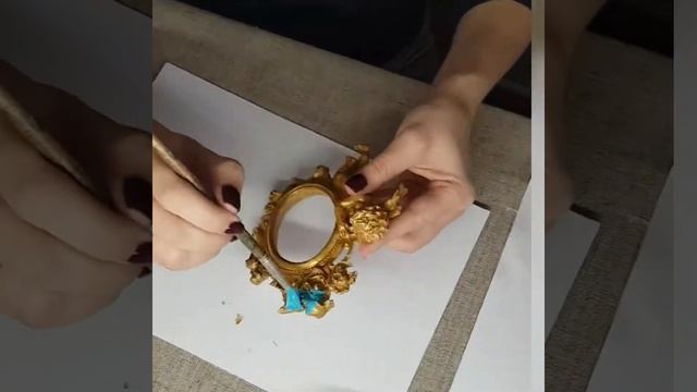 Состаривание рамки методом бирюзовой патины смотреть онлайн