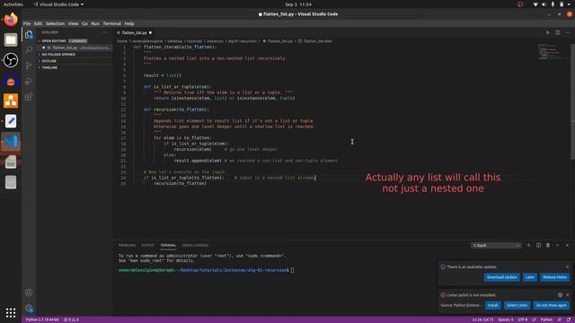 How to use recursion to flatten a nested list in python. смотреть онлайн