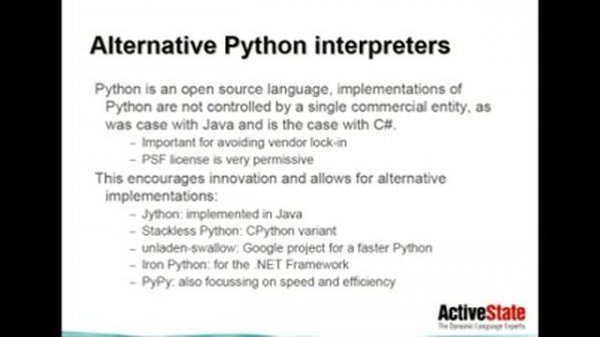 ActiveState Webinars: Python - The Programmer's Lingua Franca