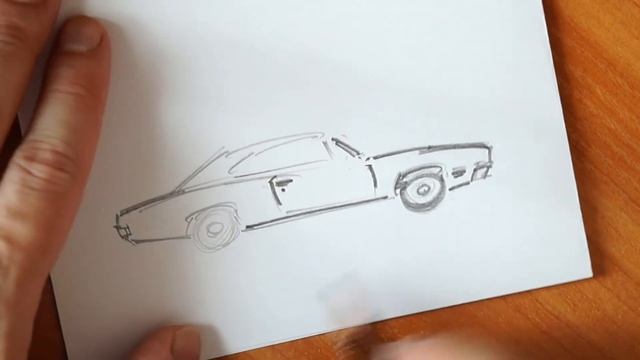Как нарисовать машину Dodge Charger скетч за 5 минут! смотреть онлайн