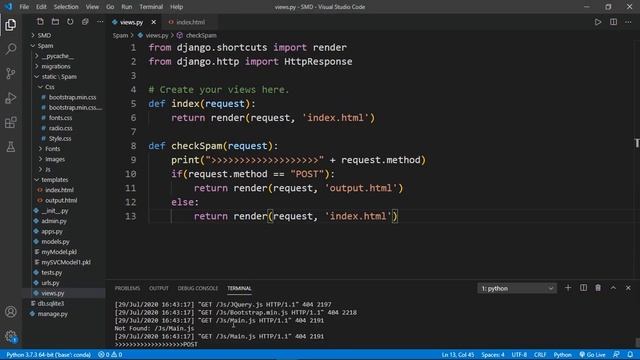 #7 Link ML Model With Main Project | Python Project - Spam Message Detection [2020] смотреть онлайн