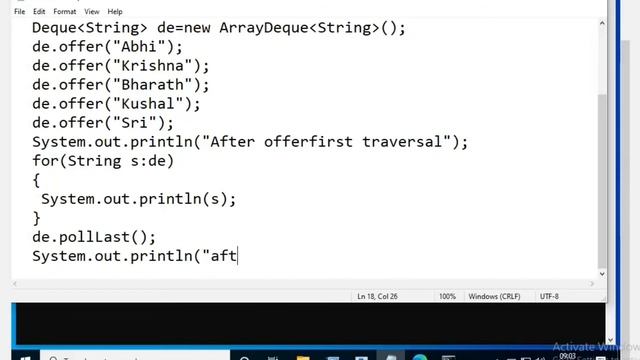 ArrayDeque class with example || java collection framework in telugu смотреть онлайн