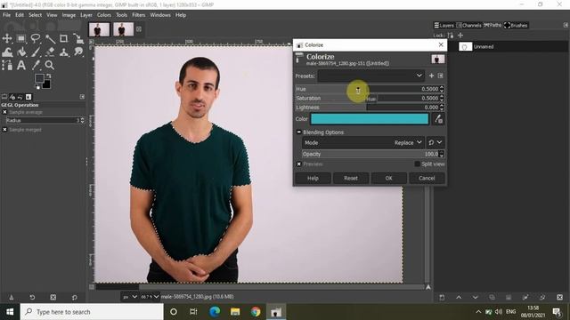 GIMP Tutorial: Change Clothes Color смотреть онлайн