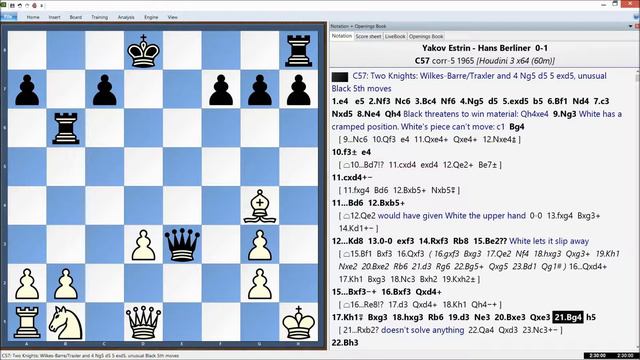 Yakov Estrin vs Hans Berliner, 5th CC World Ch Final 1965 смотреть онлайн