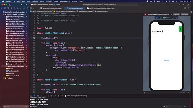 How to use weak self in Swift | Continued Learning #18 смотреть онлайн
