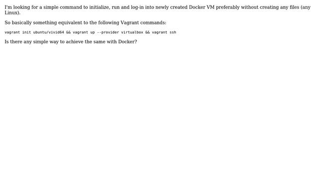 Simple one-liner to run VM via Docker from scratch смотреть онлайн
