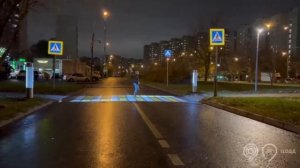 Новая подсветка пешеходных переходов в Москве