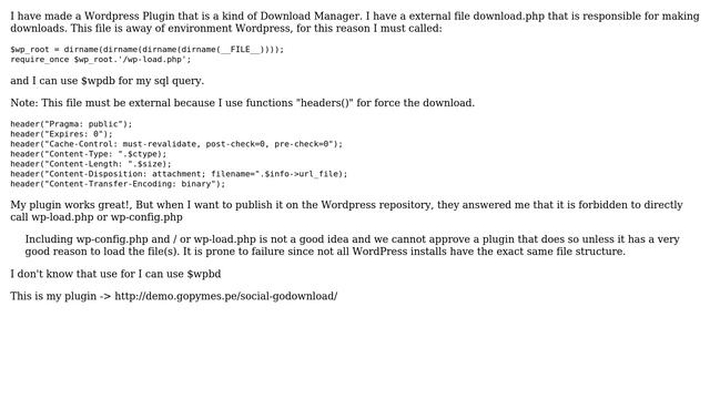 Wordpress: Wordpress repository forbids me call wp-load.php in non-WordPress file смотреть онлайн