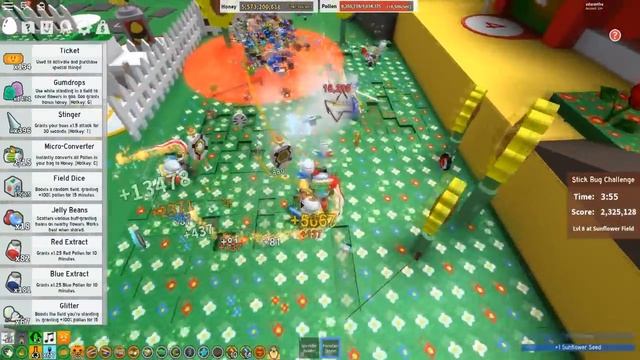 Destroying Stick Bug With Fans In Roblox Bee Swarm Simulator смотреть онлайн