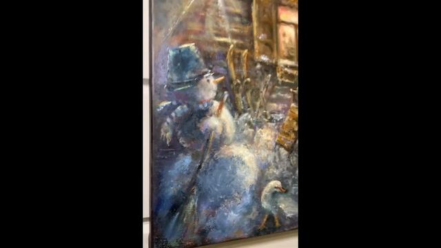 Картина маслом Рождественские каникулы в деревне. Christmas holidays. смотреть онлайн