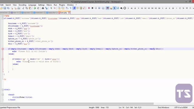 PHP MYSQL Registration form Part 5 - Lecture 80 (PHP Tutorial) смотреть онлайн