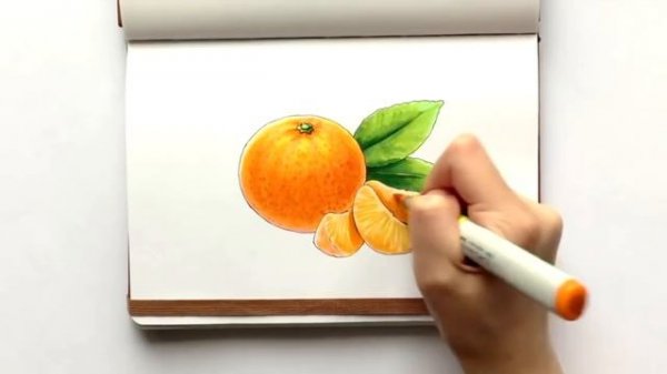 Copic markers speed drawing #10 / Рисую маркерами Copic мандаринку