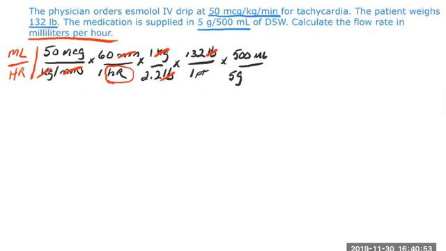 Dosage Calculation. Converting mcg/kg/min to mL/hr смотреть онлайн
