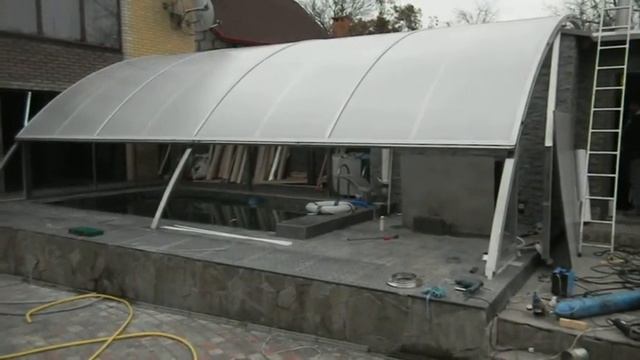 Навес раздвижной из нержавейки для бассейна - INOXsvarka смотреть онлайн