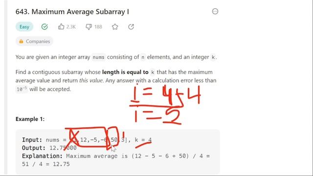 643-Maximum Average Subarray I-leetcode-python-بايثون-arabic смотреть онлайн