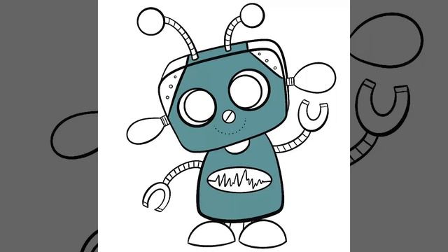 Мультяшный набор кистей для роботов Procreate