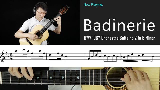 Badinerie Classical Guitar Tab (Simple Version) смотреть онлайн