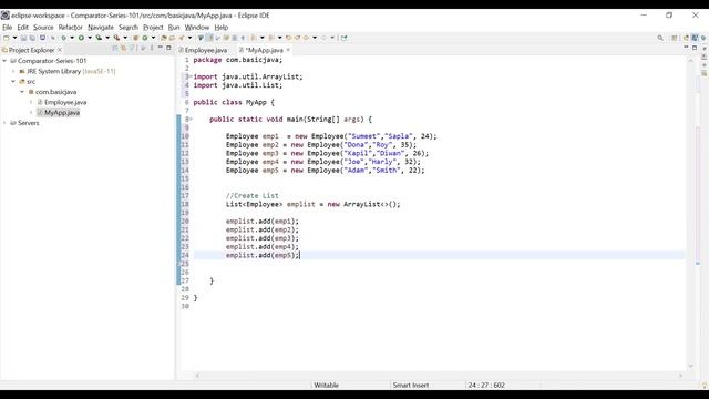 How to Use Comparator Interface in Java. смотреть онлайн