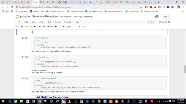 40 Exception Handling in python 3 using jupyter notebook by Atif Masih смотреть онлайн