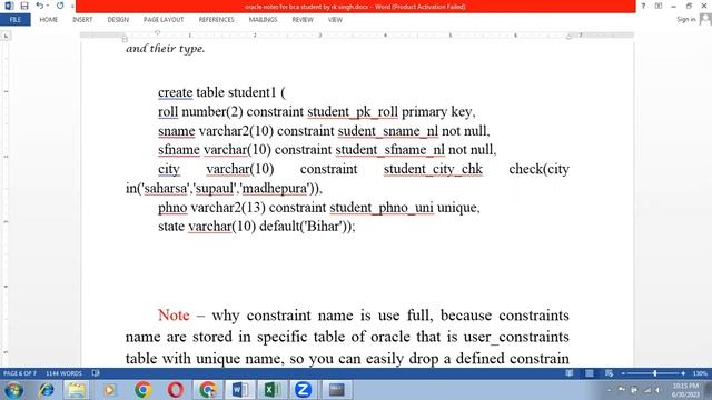Oracle # 10 | create table command with table and column level constraint declaration смотреть онлайн