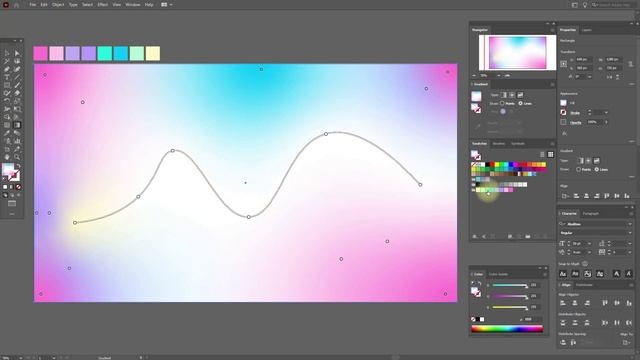КАК НАРИСОВАТЬ ГОЛОГРАФИЧЕСКИЙ ФОН с СВОБОДНЫМ ГРАДИЕНТОМ Урок в Adobe Illustrator в Иллюстраторе смотреть онлайн