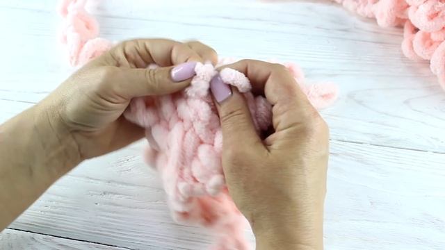 Пять простых узоров из Ализе Пуффи / Alize Puffy ? Вязание руками без спиц + РАСХОД ПРЯЖИ [ENG SUBS смотреть онлайн