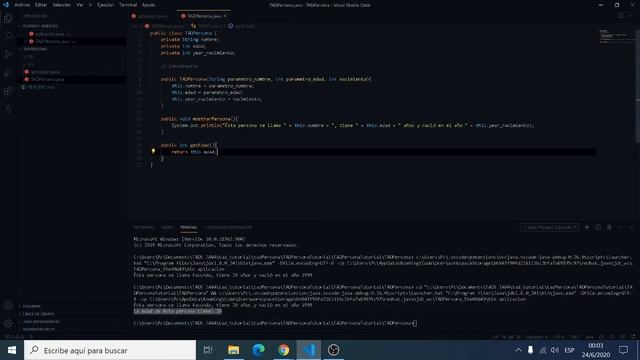 Cómo crear un TAD en Java - Ejemplo TADPersona смотреть онлайн