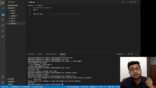 Types of merge in branches|Deleting branch|Git and Github Tutorial|Hello GIT|Learning GITfrom basic смотреть онлайн