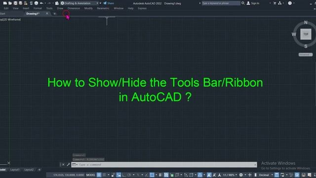 How to Show/Hide the Tool Bar/Ribbon in AutoCAD ? смотреть онлайн
