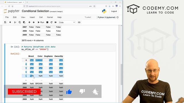 How To Make Conditional Selections - Pandas For Machine Learning 9 смотреть онлайн