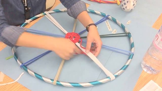 A Messy Art Room: Hula Hoop Weaving Demonstration